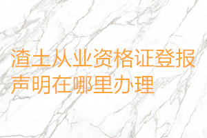 渣土從業(yè)資格證登報聲明在哪里辦理